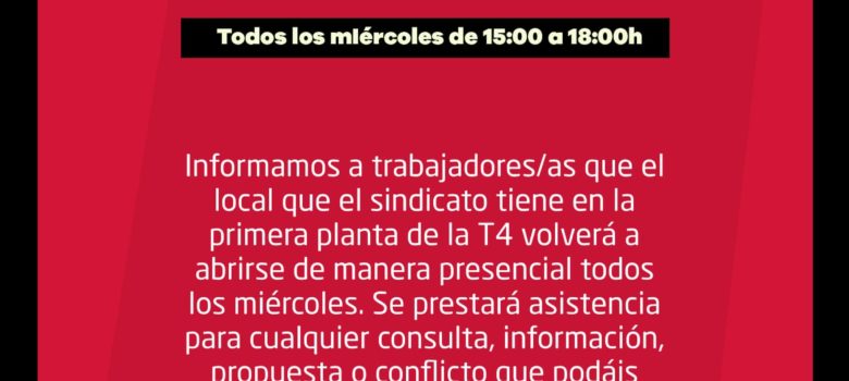 Horario permanencias CNT Iberia