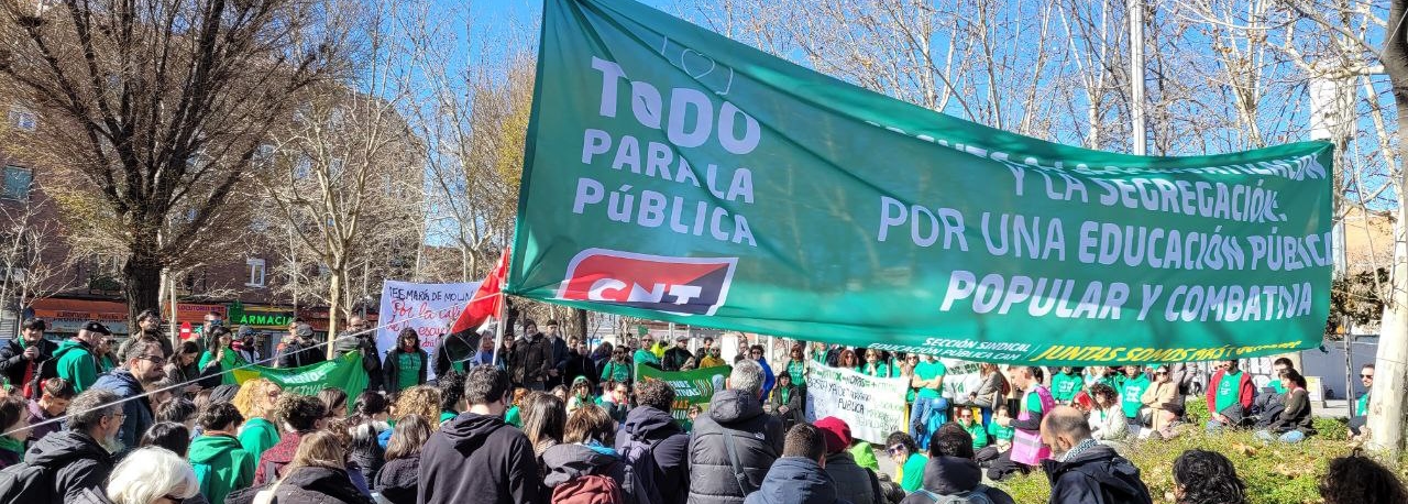 La sección de CNT en la educación pública de la Comunidad de Madrid, ante las movilizaciones convocadas en octubre y noviembre