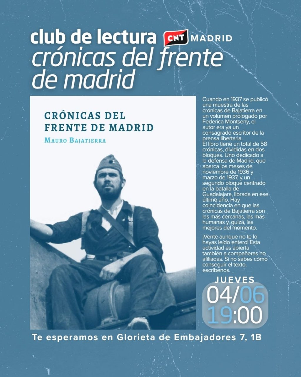 Cartel de la sesión de Crónicas del frente de Madrid